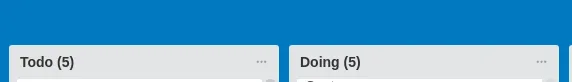 Imagem das colunas do Trello com uma marcação de limite de cards entre parenteses, assim: Todo (5), Doing (5)